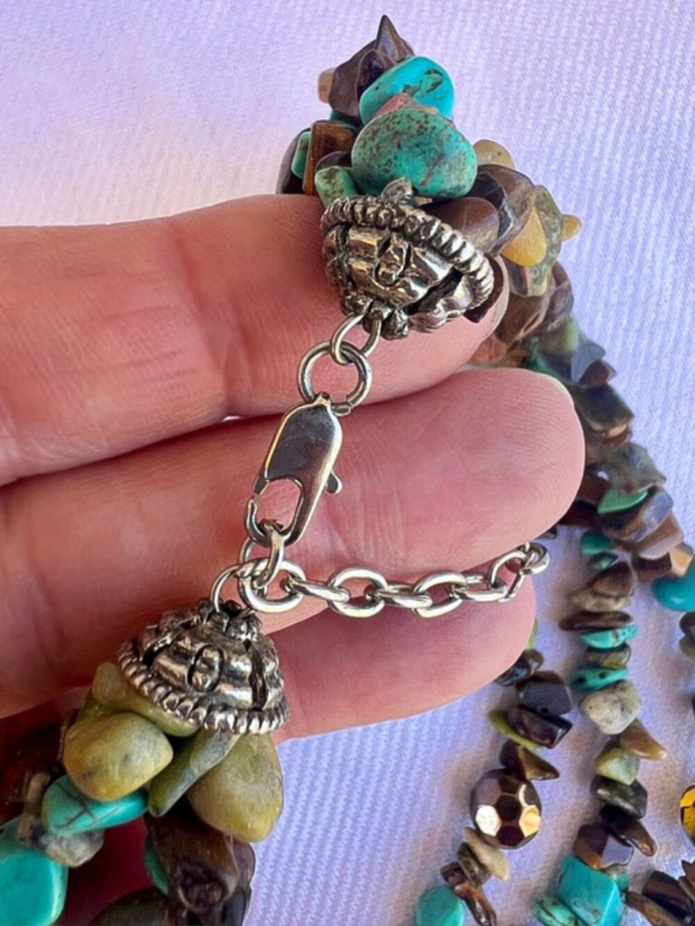Vintage Multi-stone Multi-strand Chip Necklace - Picture 4 of 7